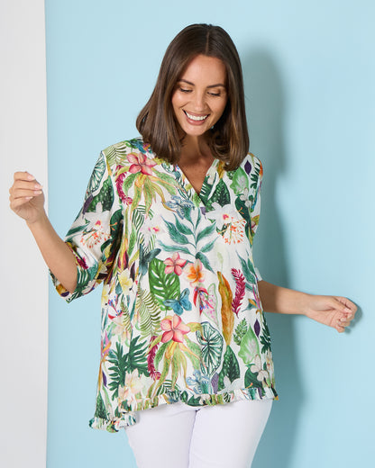 Charlotte Blouse - Tropical Oasis
