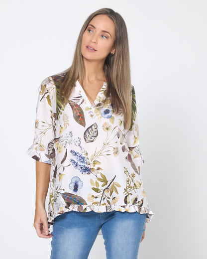 Charlotte Blouse - Sage Woodland