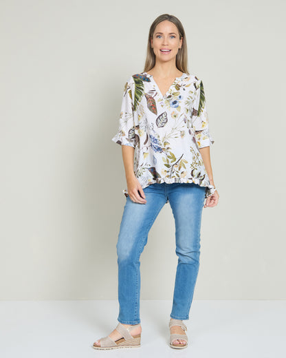 Charlotte Blouse - Sage Woodland