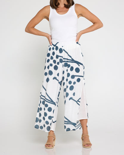 Silver Drift Pant – White/Deep Teal