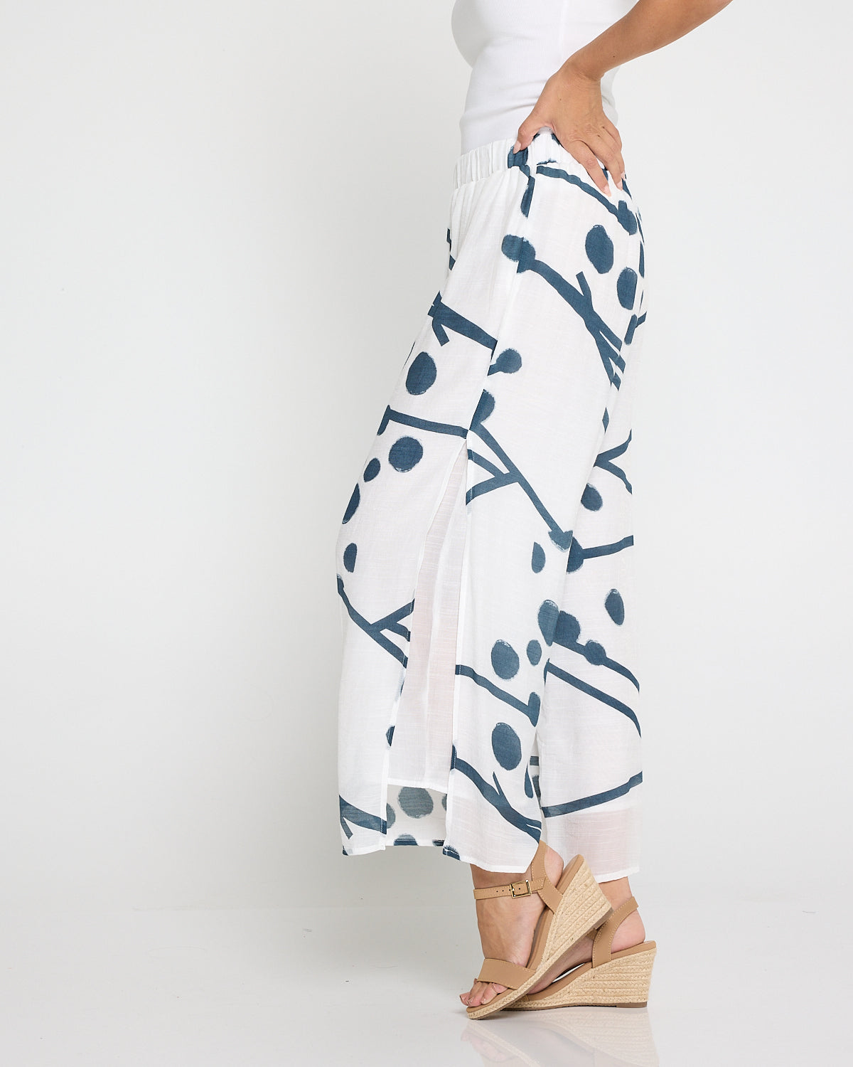 Silver Drift Pant – White/Deep Teal