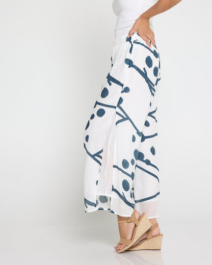 Silver Drift Pant – White/Deep Teal