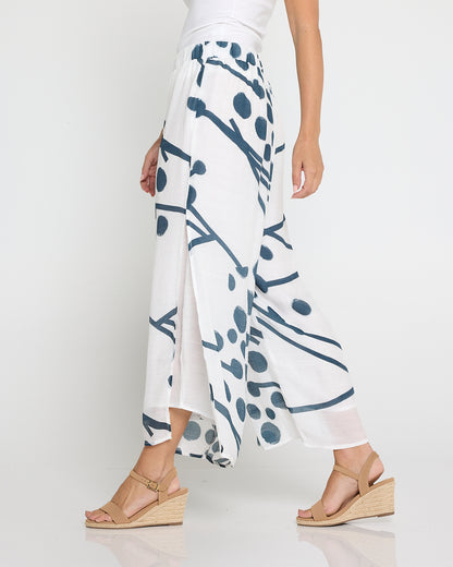 Silver Drift Pant – White/Deep Teal