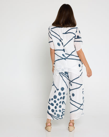 Silver Drift Pant – White/Deep Teal