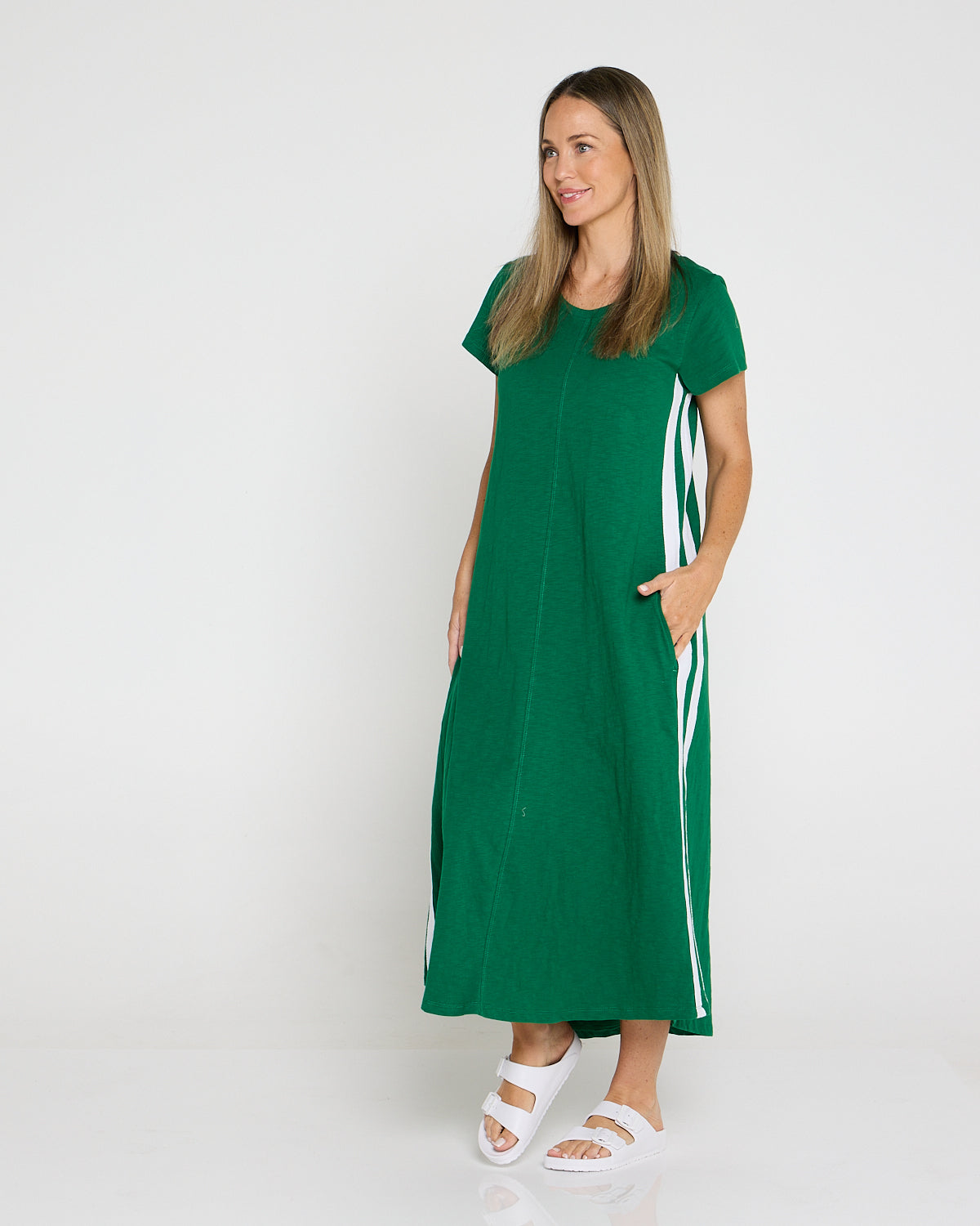 FOXWOOD Recovery Cotton Tee Dress - Green | Cotton Midi Dress  TULIO  Fashion
