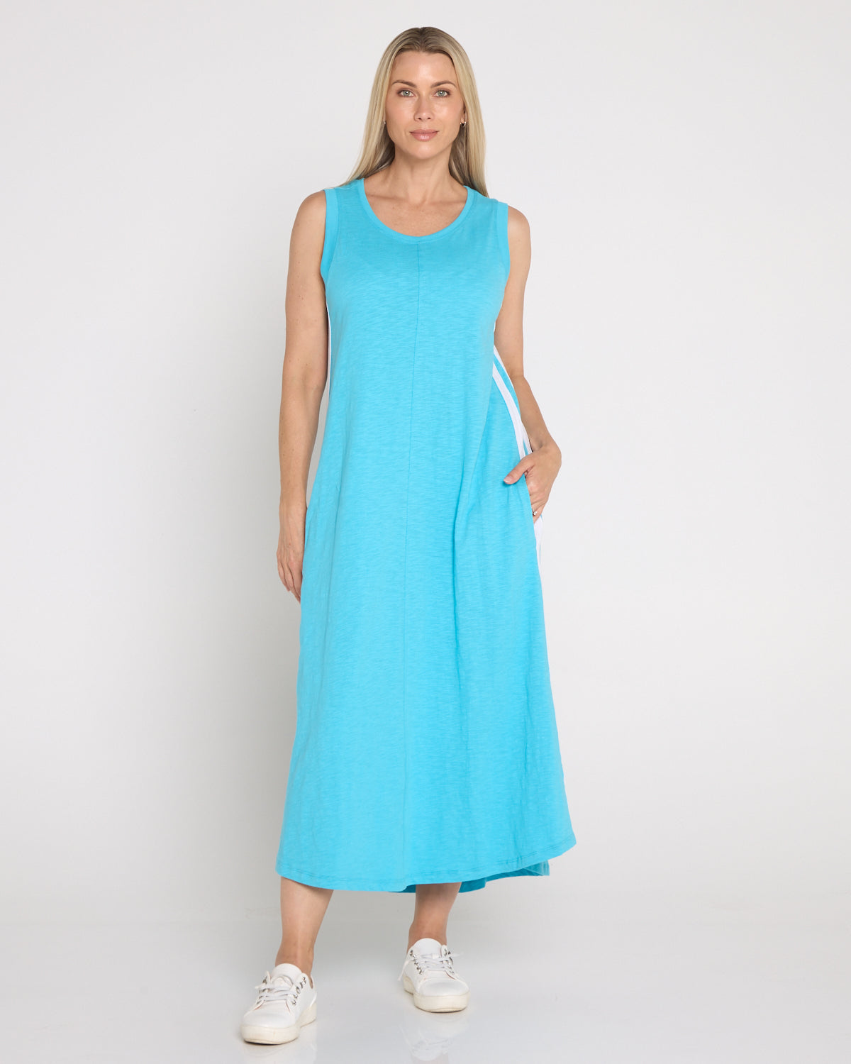 Recovery Tank Dress - Aqua Sky