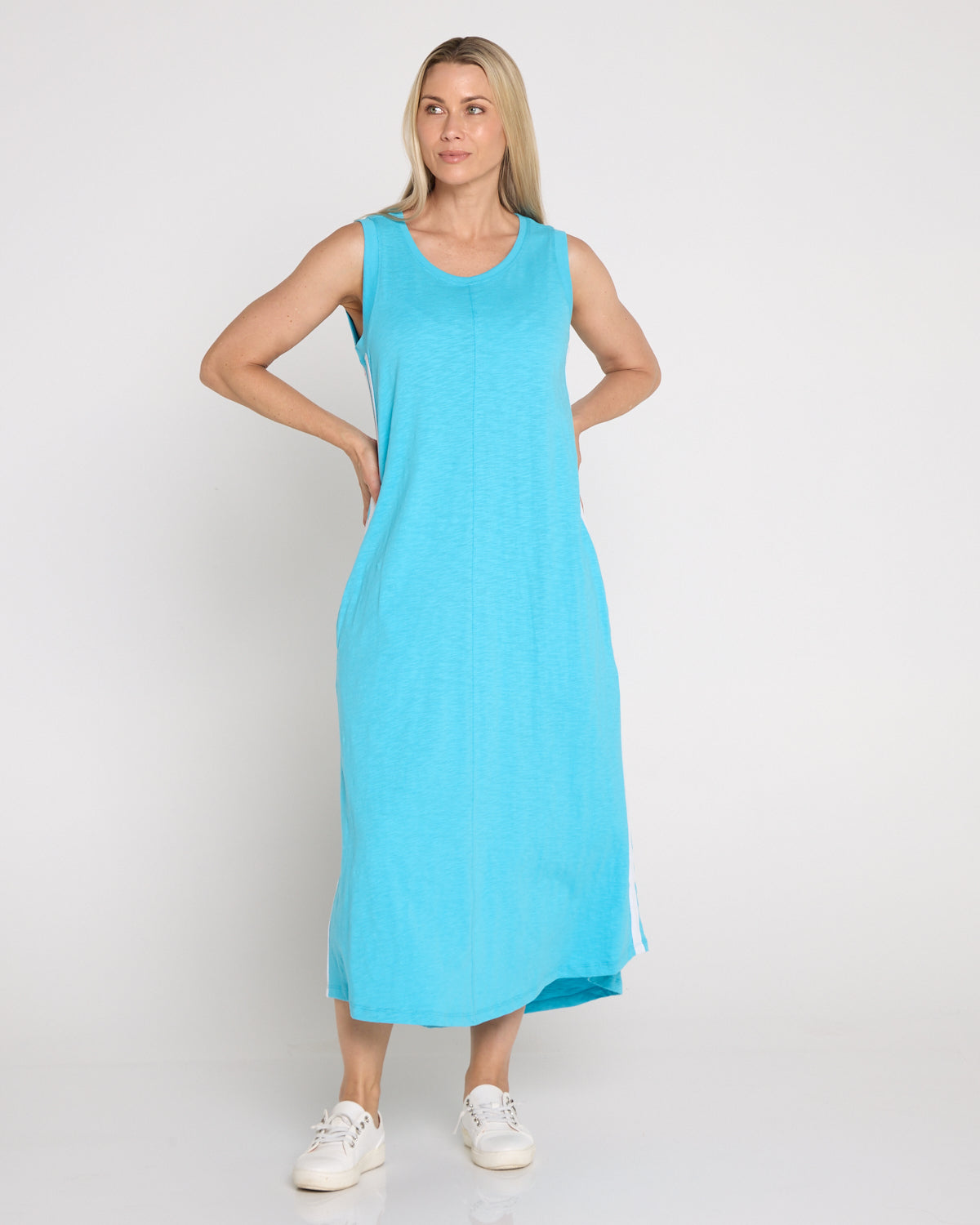 Recovery Tank Dress - Aqua Sky