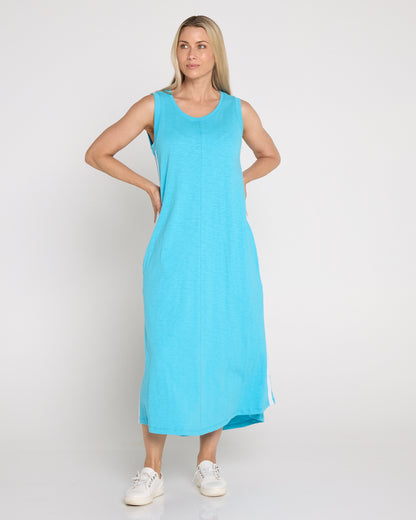 Recovery Tank Dress - Aqua Sky