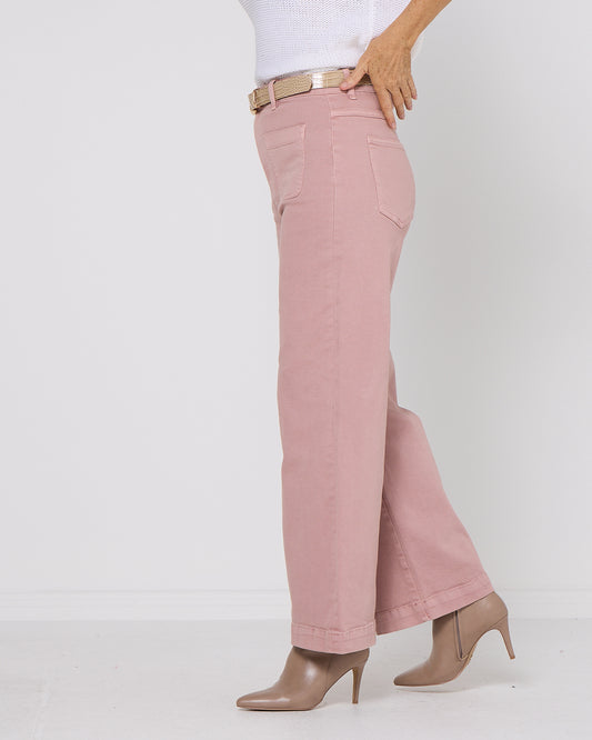 Sarah Wide Leg Jean - Woodrose
