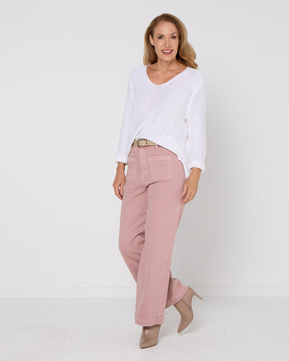 Emmy Cotton Knit Jumper - White
