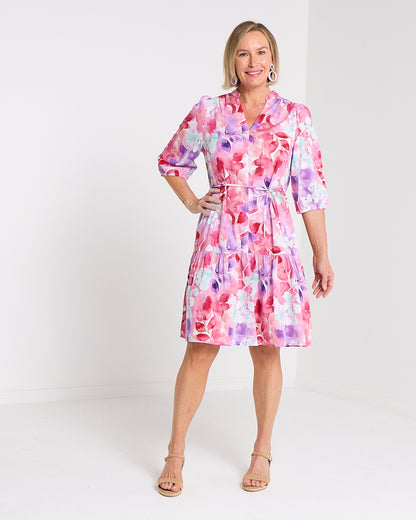 Winny Cotton Dress - Pastel Botanical