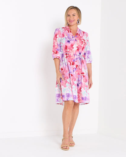 Winny Cotton Dress - Pastel Botanical