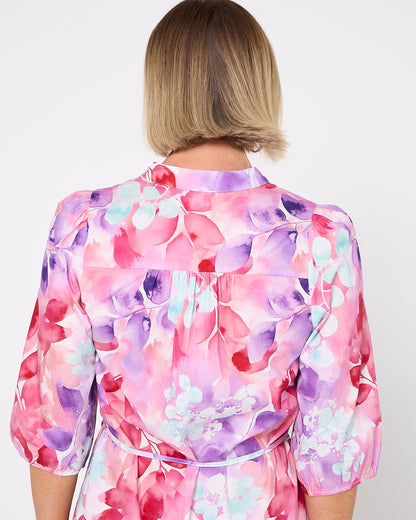 Winny Cotton Dress - Pastel Botanical