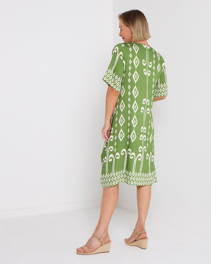 Roberta Dress - Green Tapestry