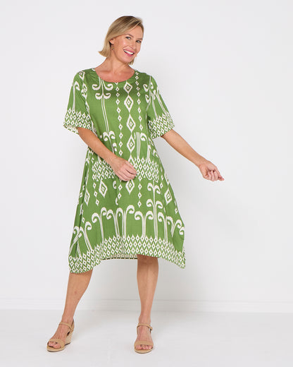 Roberta Dress - Green Tapestry