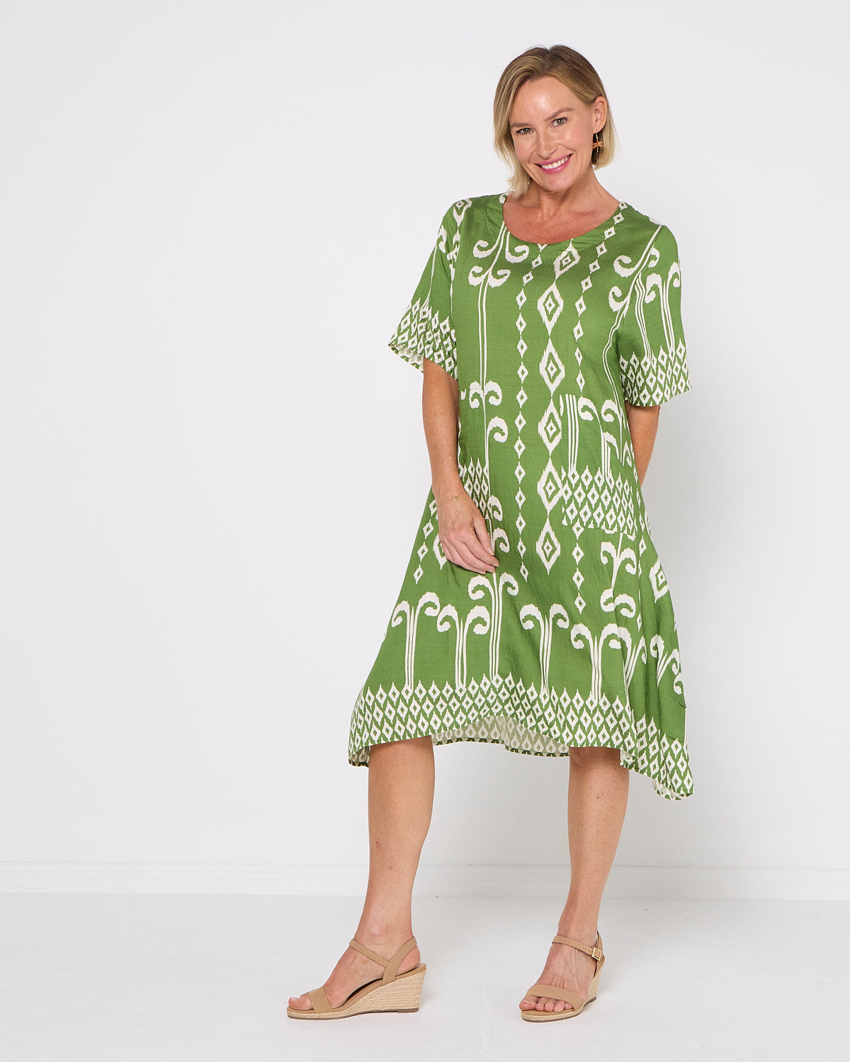 Roberta Dress - Green Tapestry