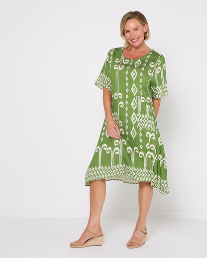 Roberta Dress - Green Tapestry