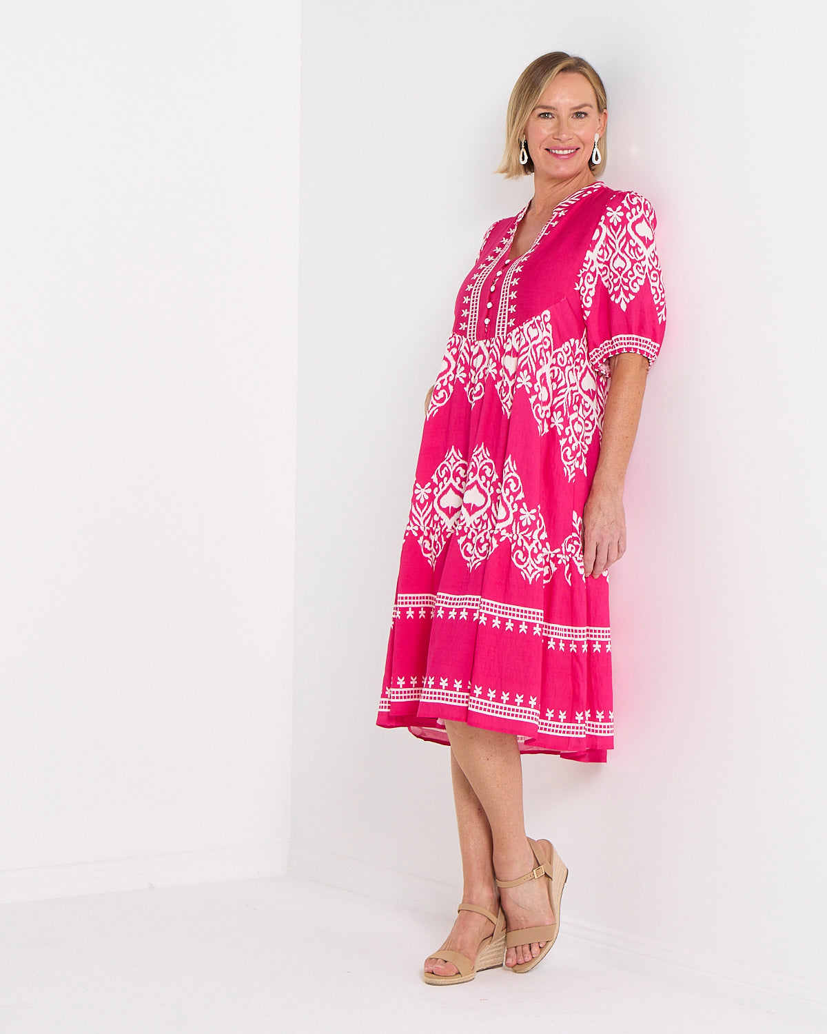 Francesca Dress - Hot Pink