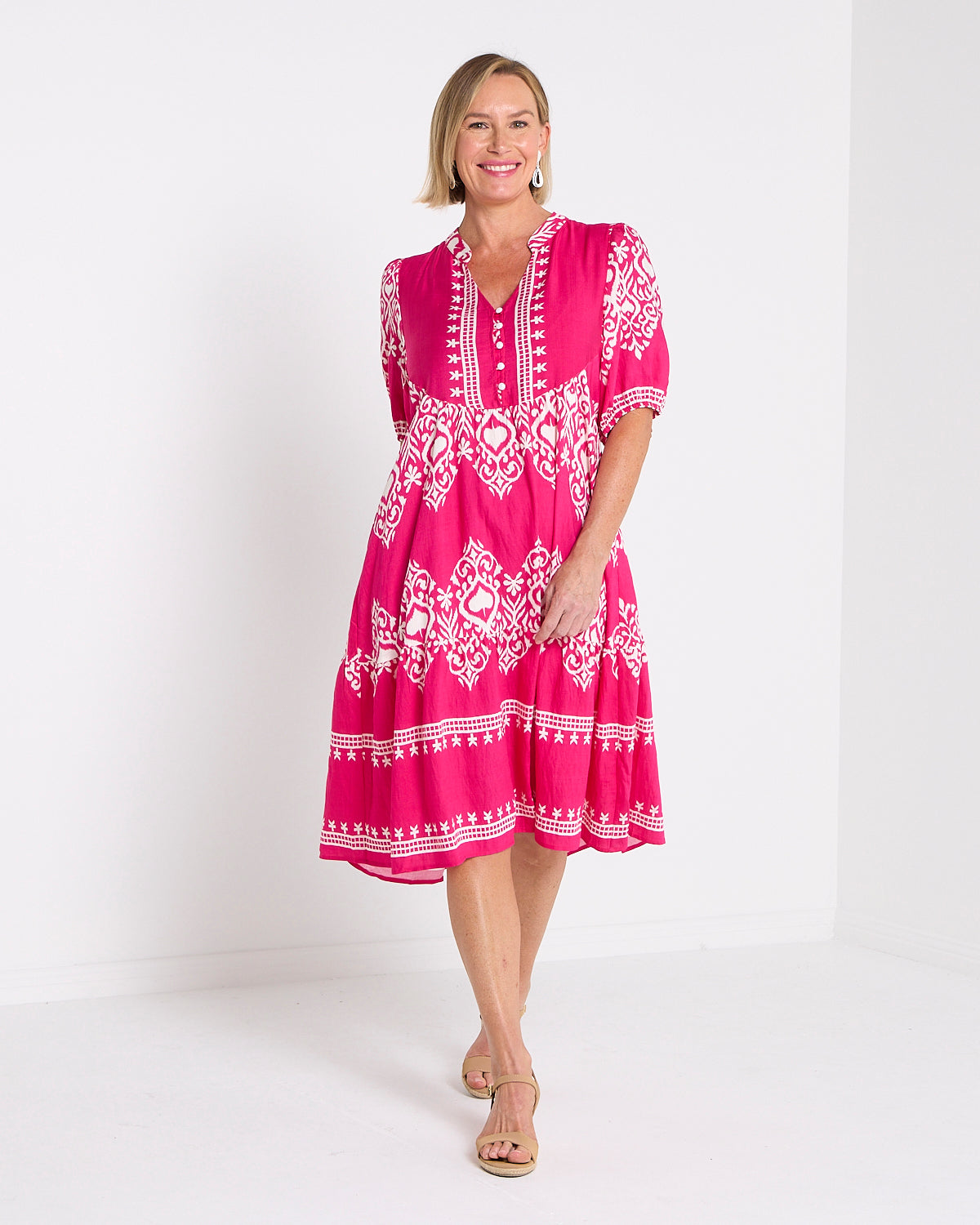 Francesca Dress - Hot Pink