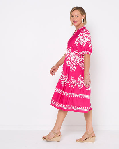 Francesca Dress - Hot Pink