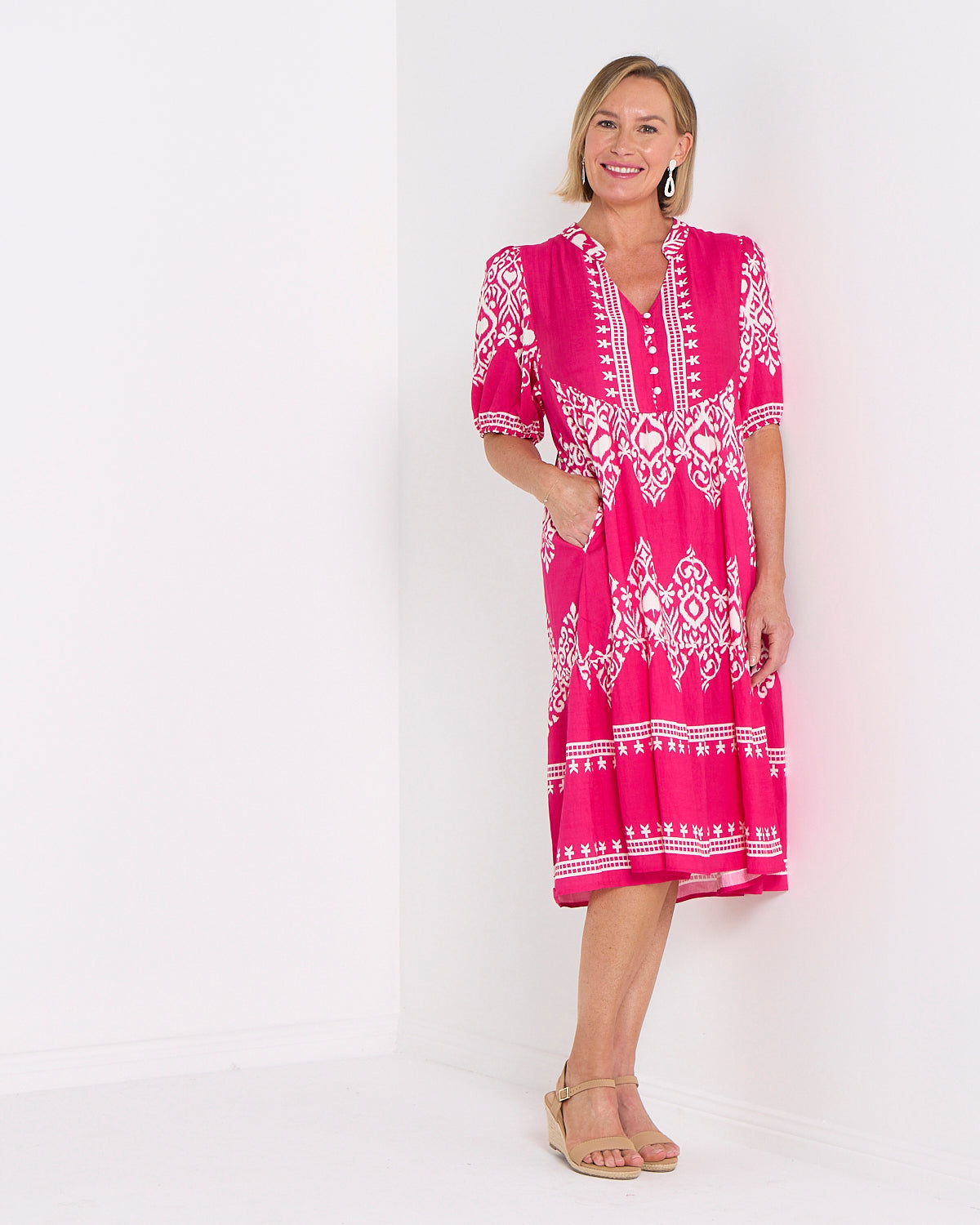 Francesca Dress - Hot Pink