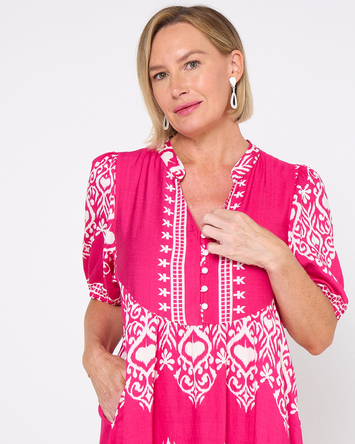 Francesca Dress - Hot Pink