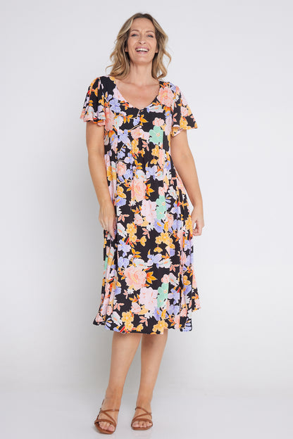 Brighton Dress - Peachy Floral