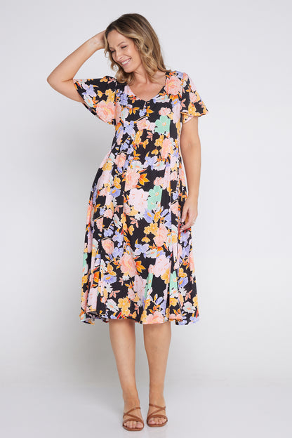 Brighton Dress - Peachy Floral