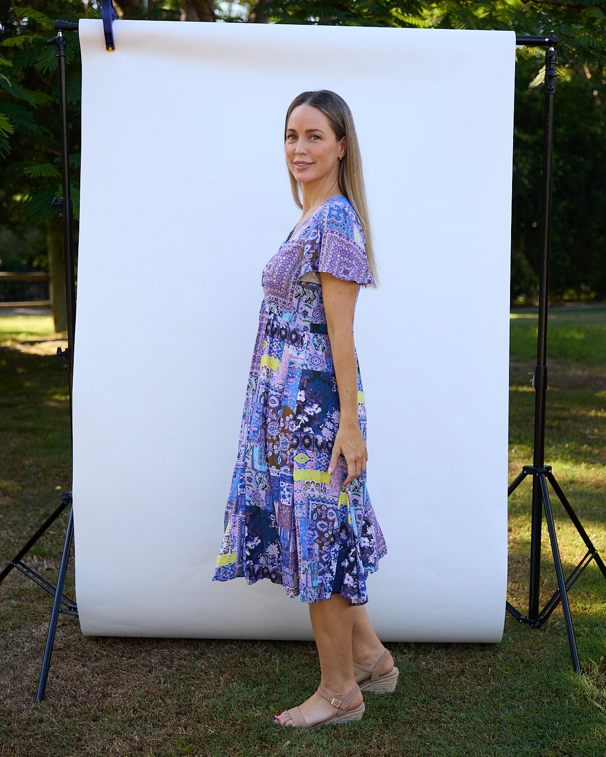 Brighton Dress - Lilac Lavender Patch