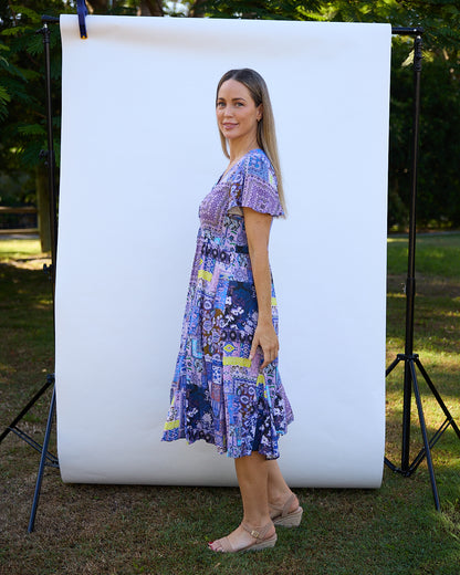 Brighton Dress - Lilac Lavender Patch