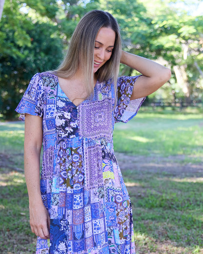 Brighton Dress - Lilac Lavender Patch
