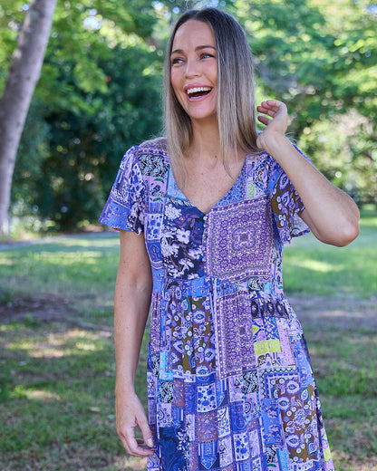 Brighton Dress - Lilac Lavender Patch