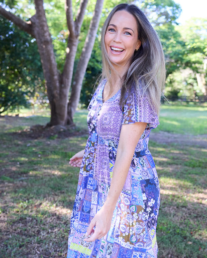 Brighton Dress - Lilac Lavender Patch