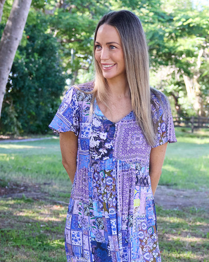 Brighton Dress - Lilac Lavender Patch