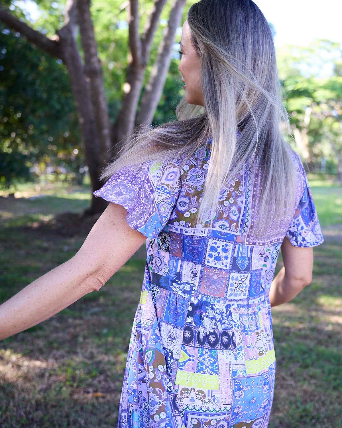 Brighton Dress - Lilac Lavender Patch