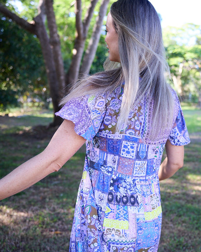 Brighton Dress - Lilac Lavender Patch