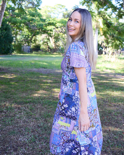 Brighton Dress - Lilac Lavender Patch
