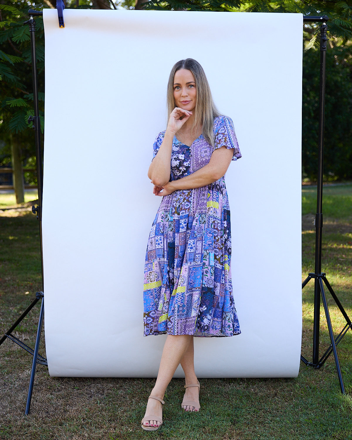 Brighton Dress - Lilac Lavender Patch