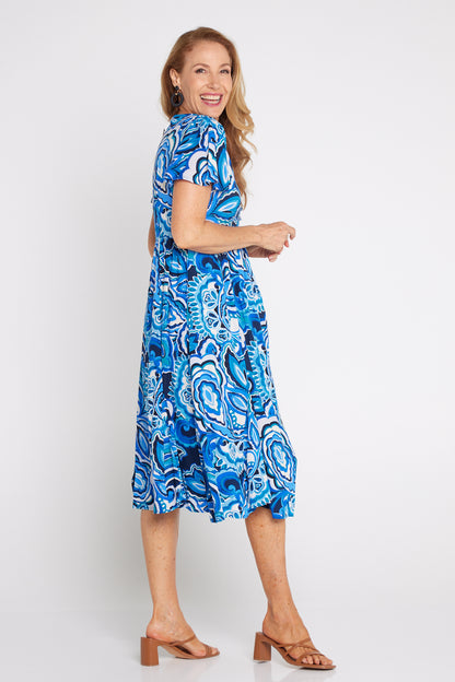 Brighton Dress - Ocean Paisley