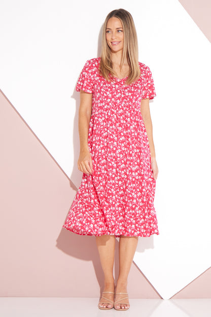 Brighton Dress - Pink Ditsy Floral