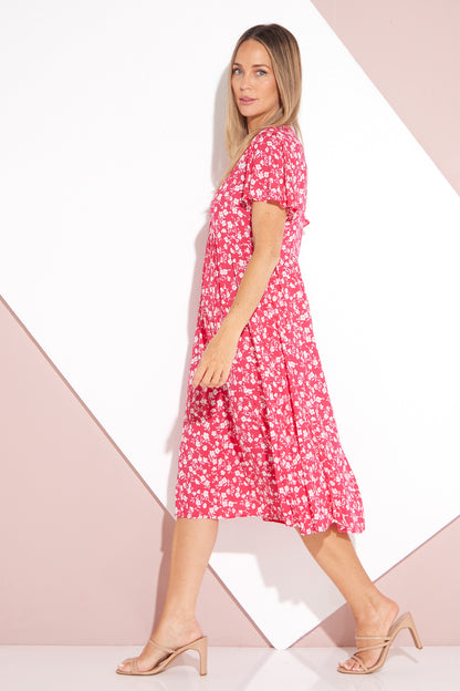 Brighton Dress - Pink Ditsy Floral