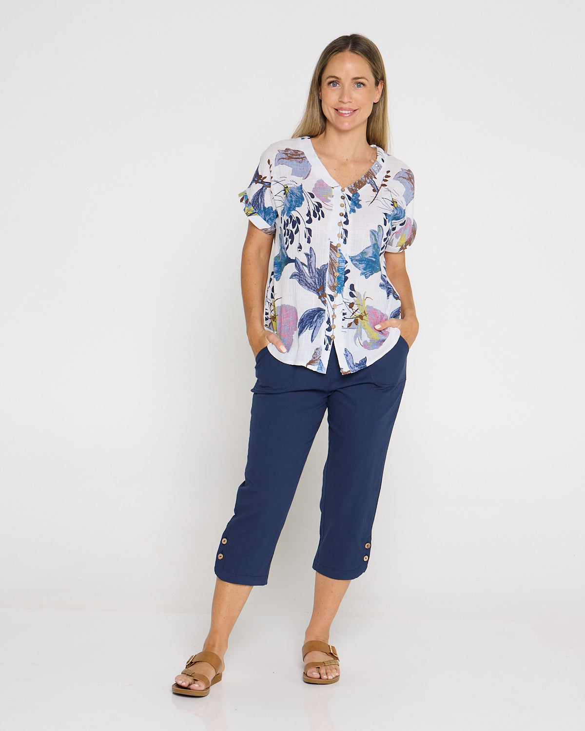 Danny Capri Pants - Navy