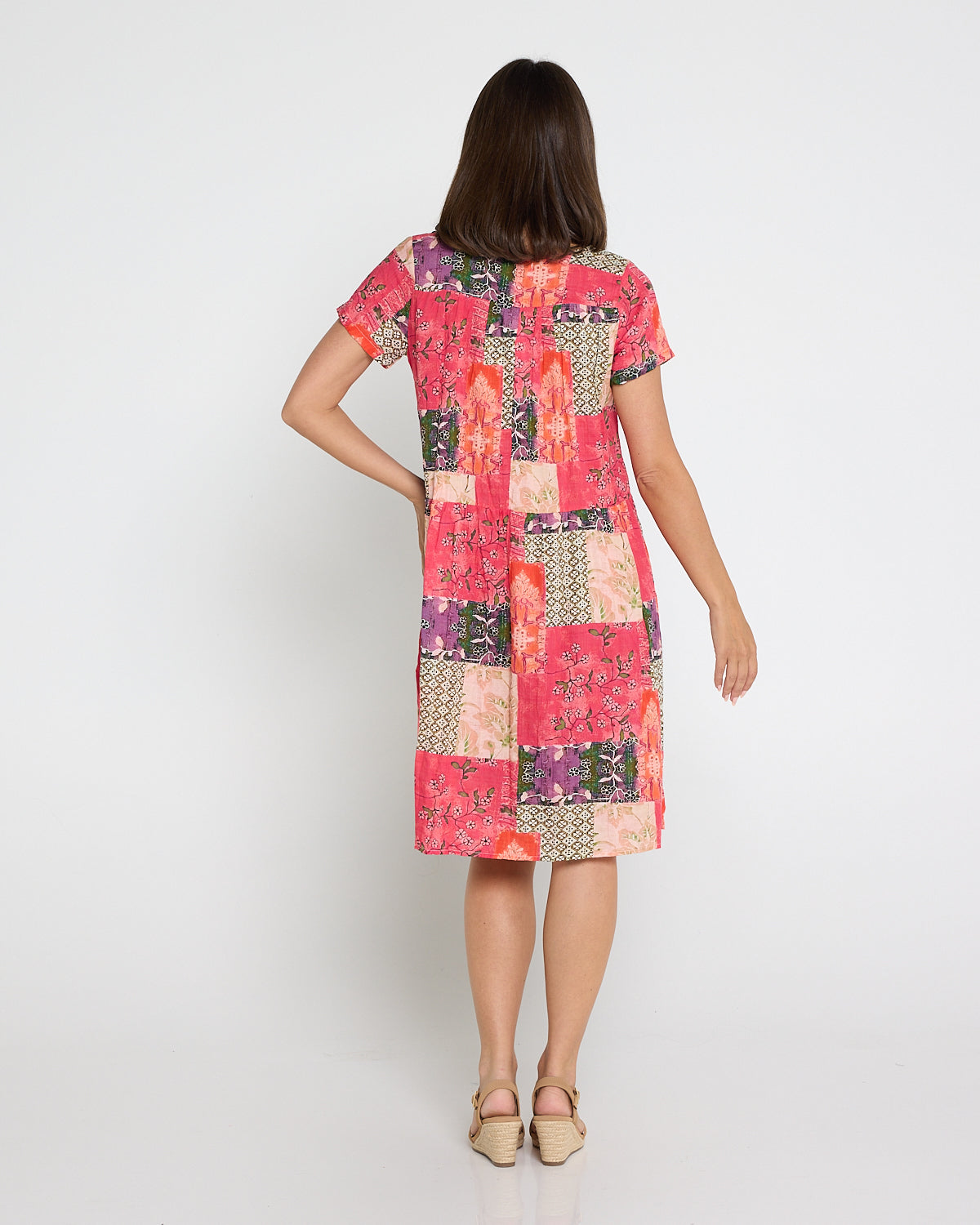 Emery Cotton Dress - Wildberry Patchwork