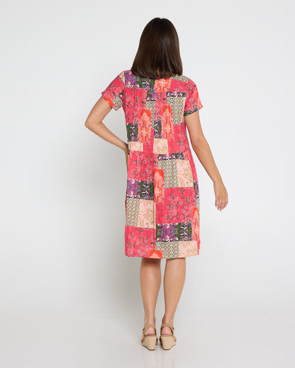Emery Cotton Dress - Wildberry Patchwork