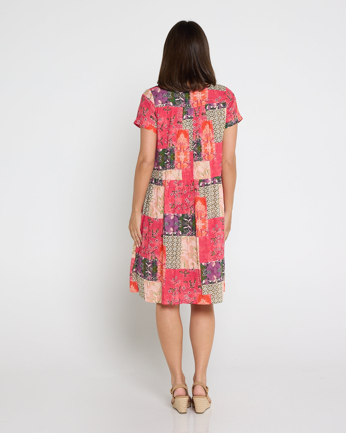 Emery Cotton Dress - Wildberry Patchwork