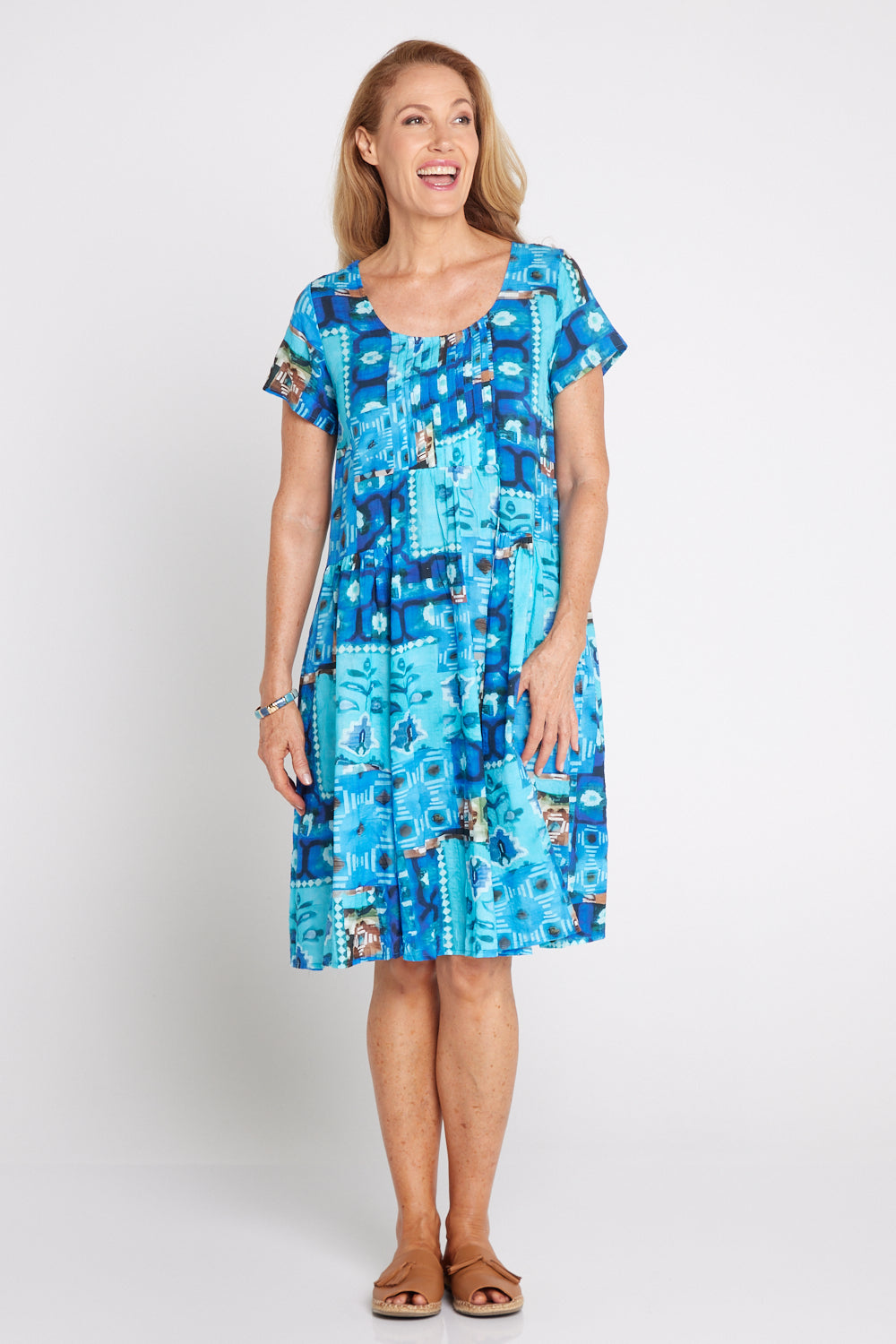 Emery Dress - Blue Collage