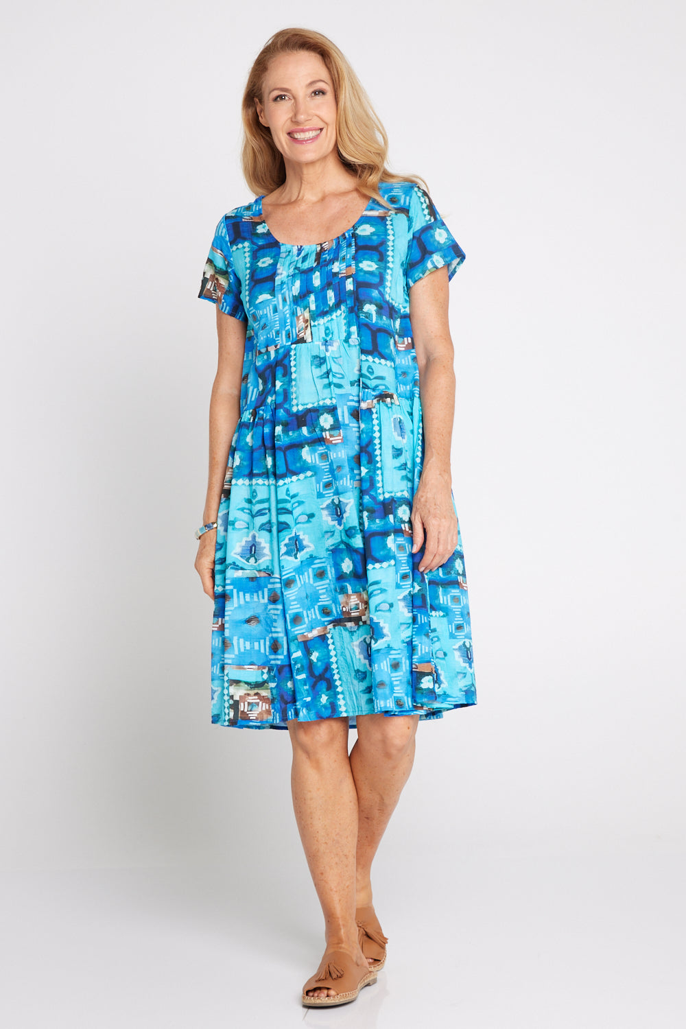 Emery Dress - Blue Collage