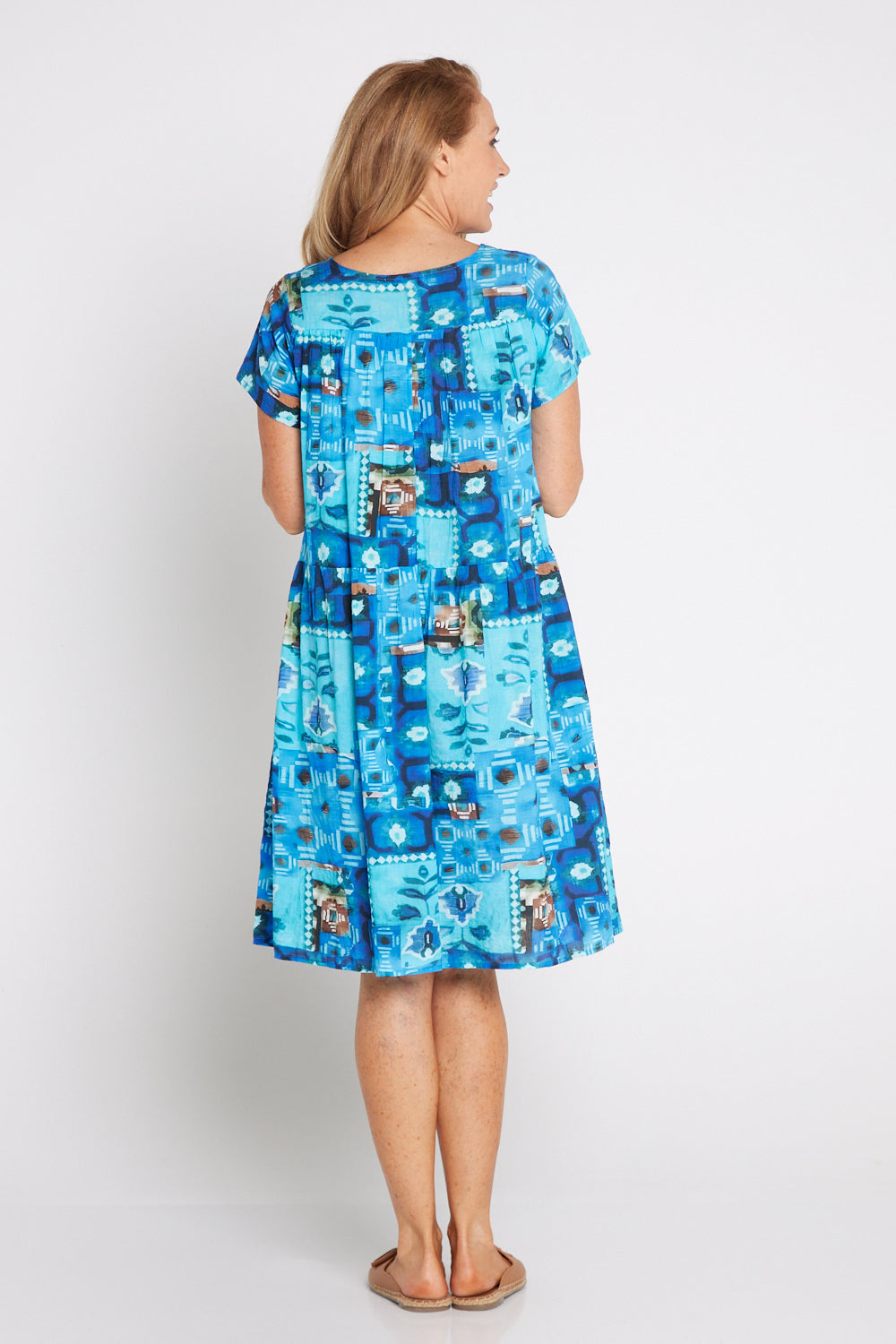 Emery Dress - Blue Collage