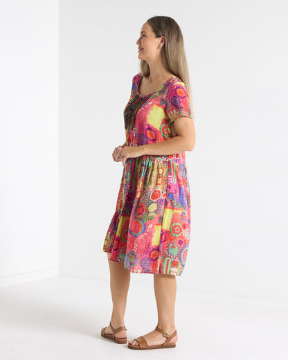 Emery Dress - Coral Carnival