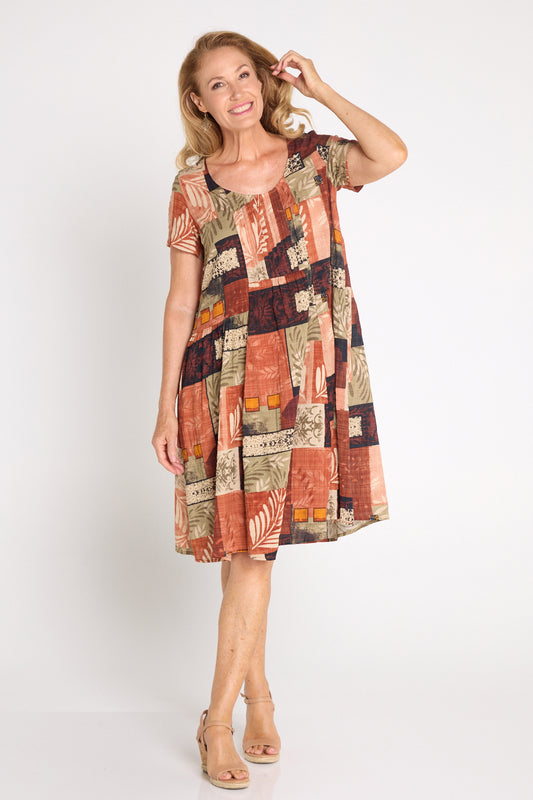 Emery Cotton Dress - Midcentury Mosaic